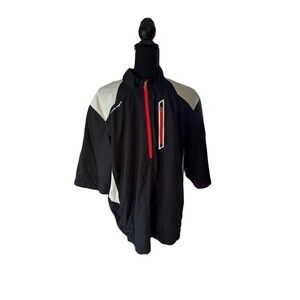Snake Eyes Weather 18 Golf Pullover Mens L Black Half Zip Short Sleeve Pocket